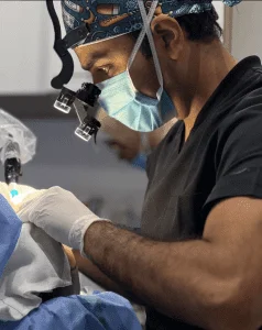 Dr. Sherif Hegazy performing a hair transplant